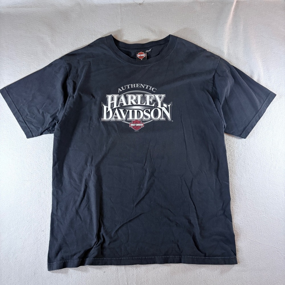 Harley Davidson Las Vegas NV Graphic T-Shirt Mens 2X Black 2005 Authentic Tee